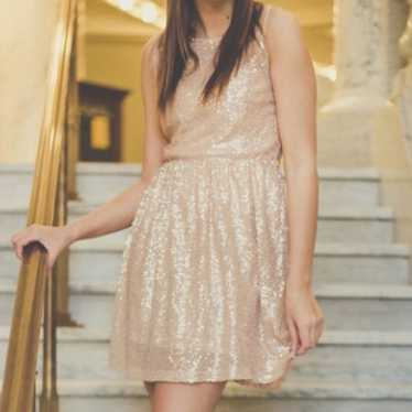 Forever 21 Rose Gold Sequin Mini Sleeveless Dress