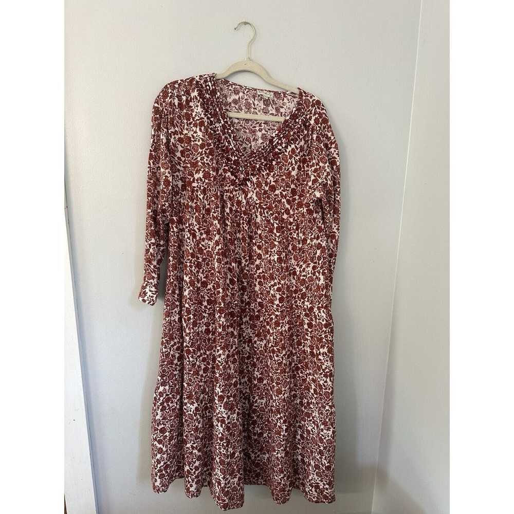 Wonderly Size PM Rust Paisley Floral Fall Midi Bo… - image 1