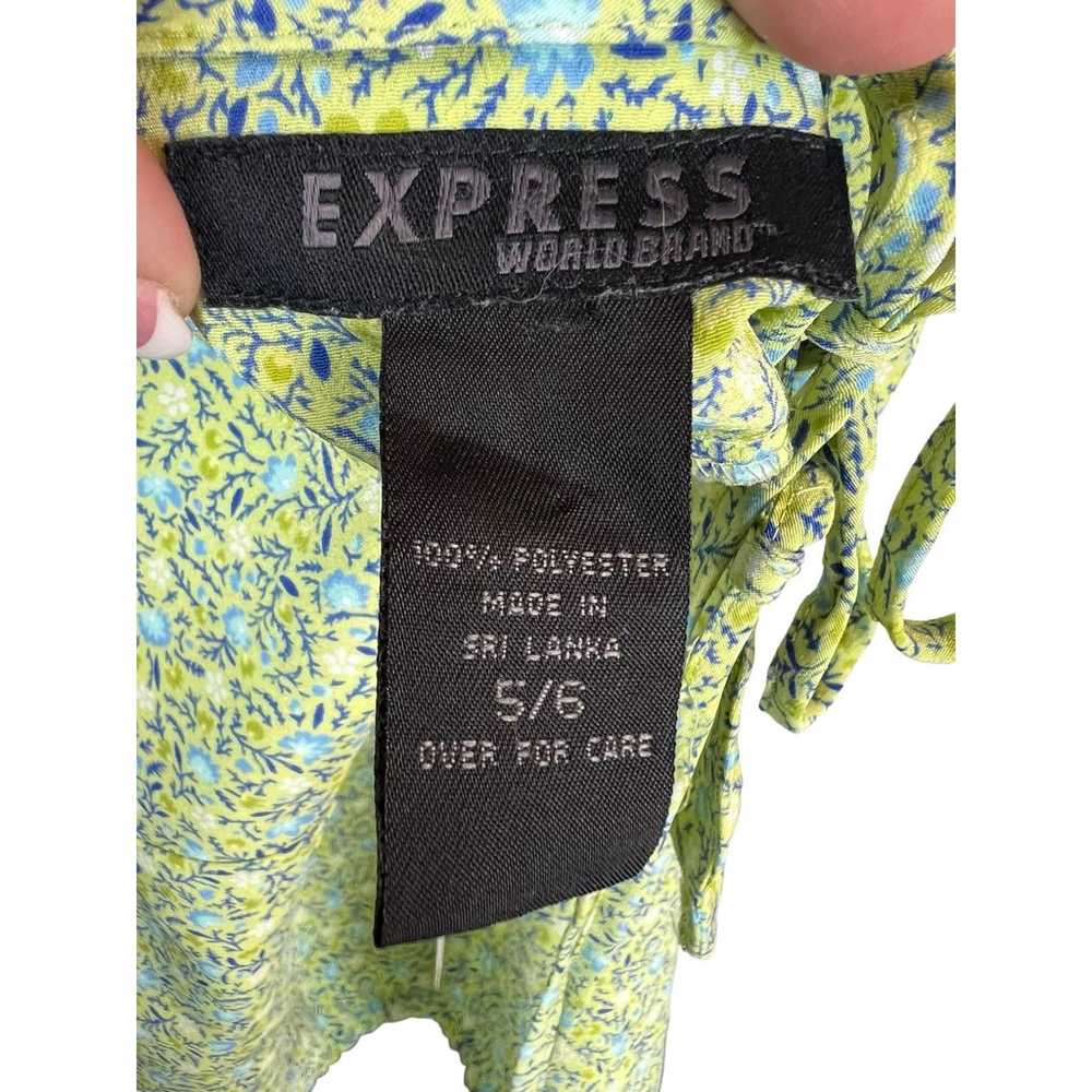 Express Green Sun Dress Y2K 90s Style 5 / 6 Grung… - image 10