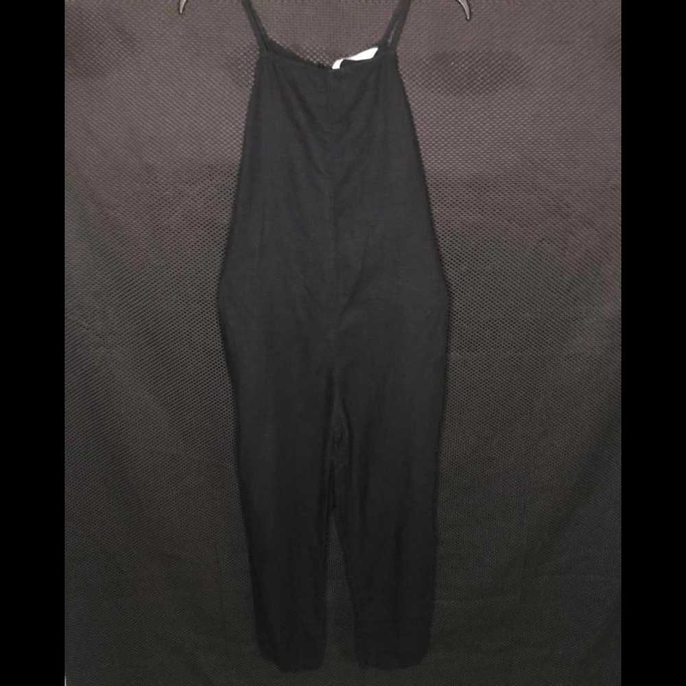 Zara Chic Black Sleeveless Jumpsuit - Size Medium - image 3