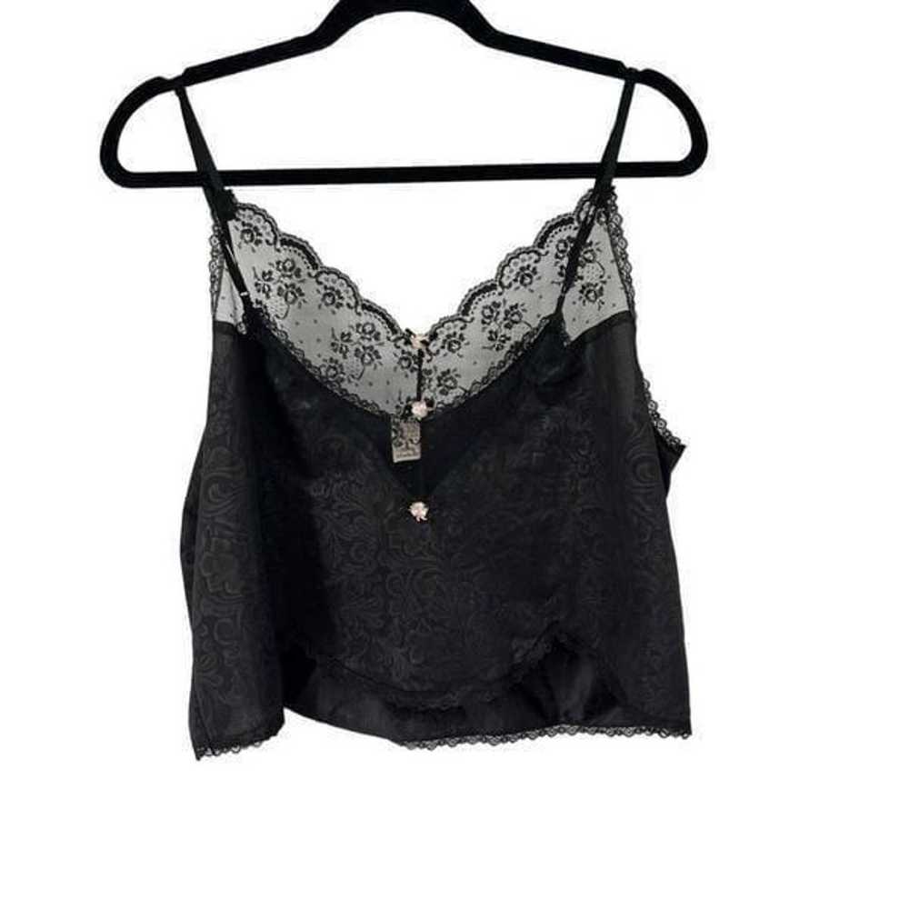 Vintage Petra Fashions Black Rosette Lace Crop To… - image 1