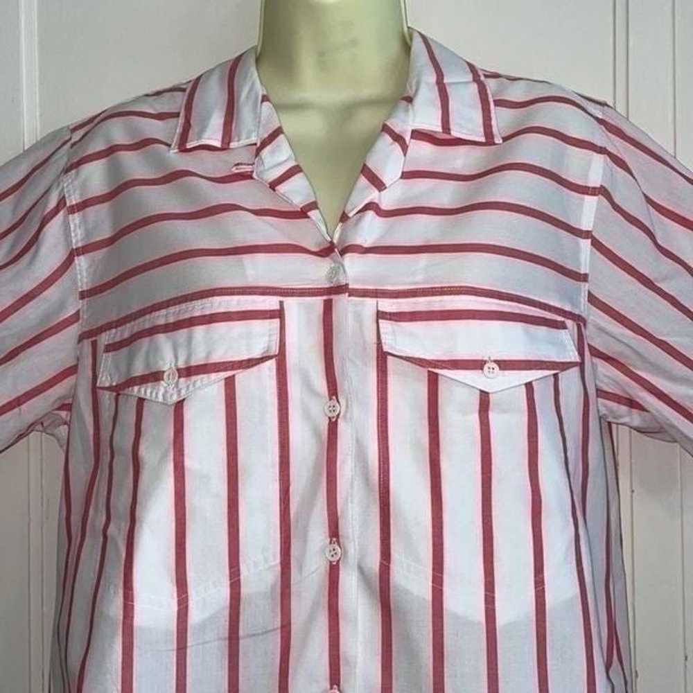 Vtg 80s/90s Picket and Post white & red striped o… - image 2