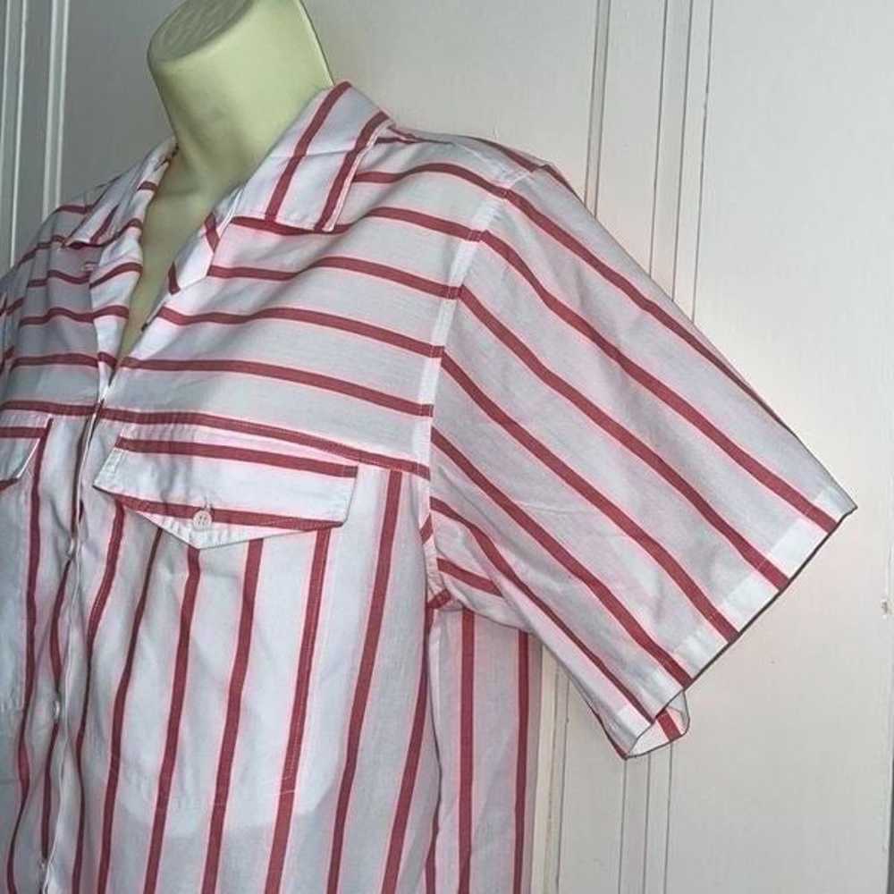 Vtg 80s/90s Picket and Post white & red striped o… - image 4