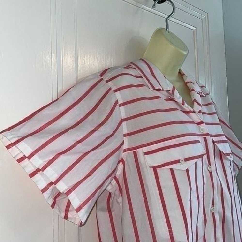 Vtg 80s/90s Picket and Post white & red striped o… - image 5