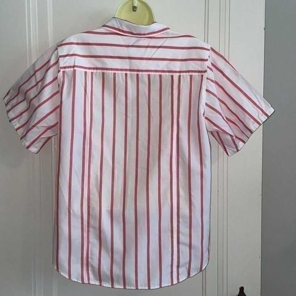 Vtg 80s/90s Picket and Post white & red striped o… - image 6