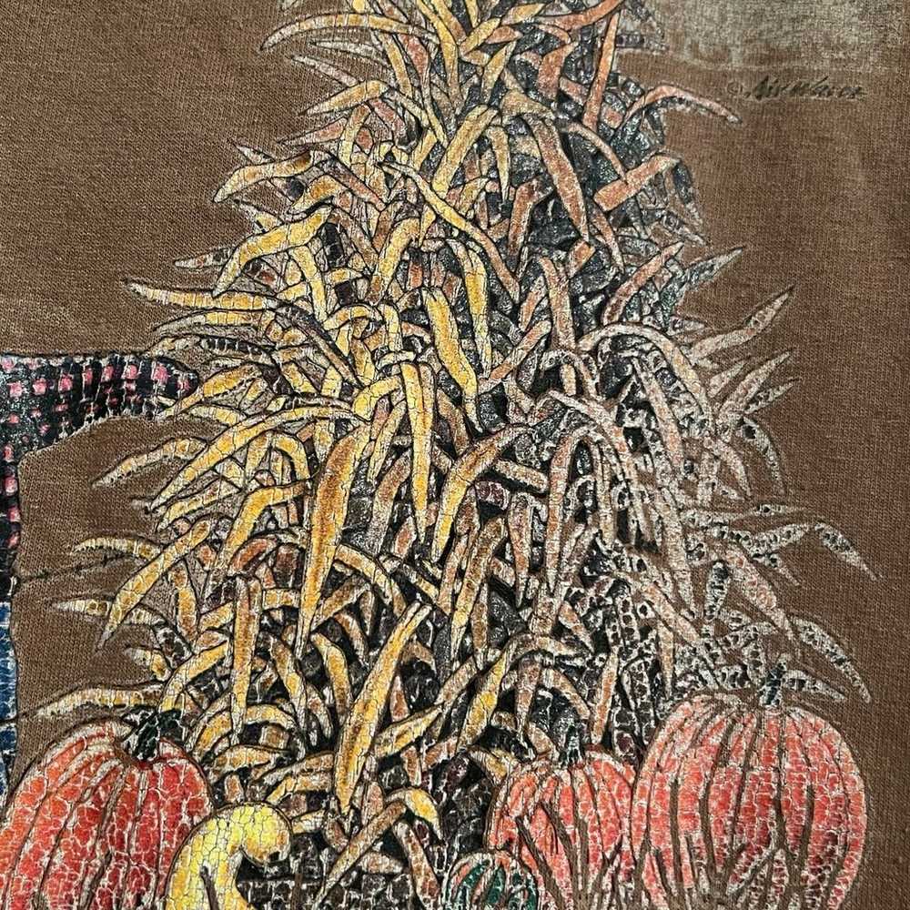 XL Vtg 90s Single Stitch Fall Harvest Scarecrow B… - image 6