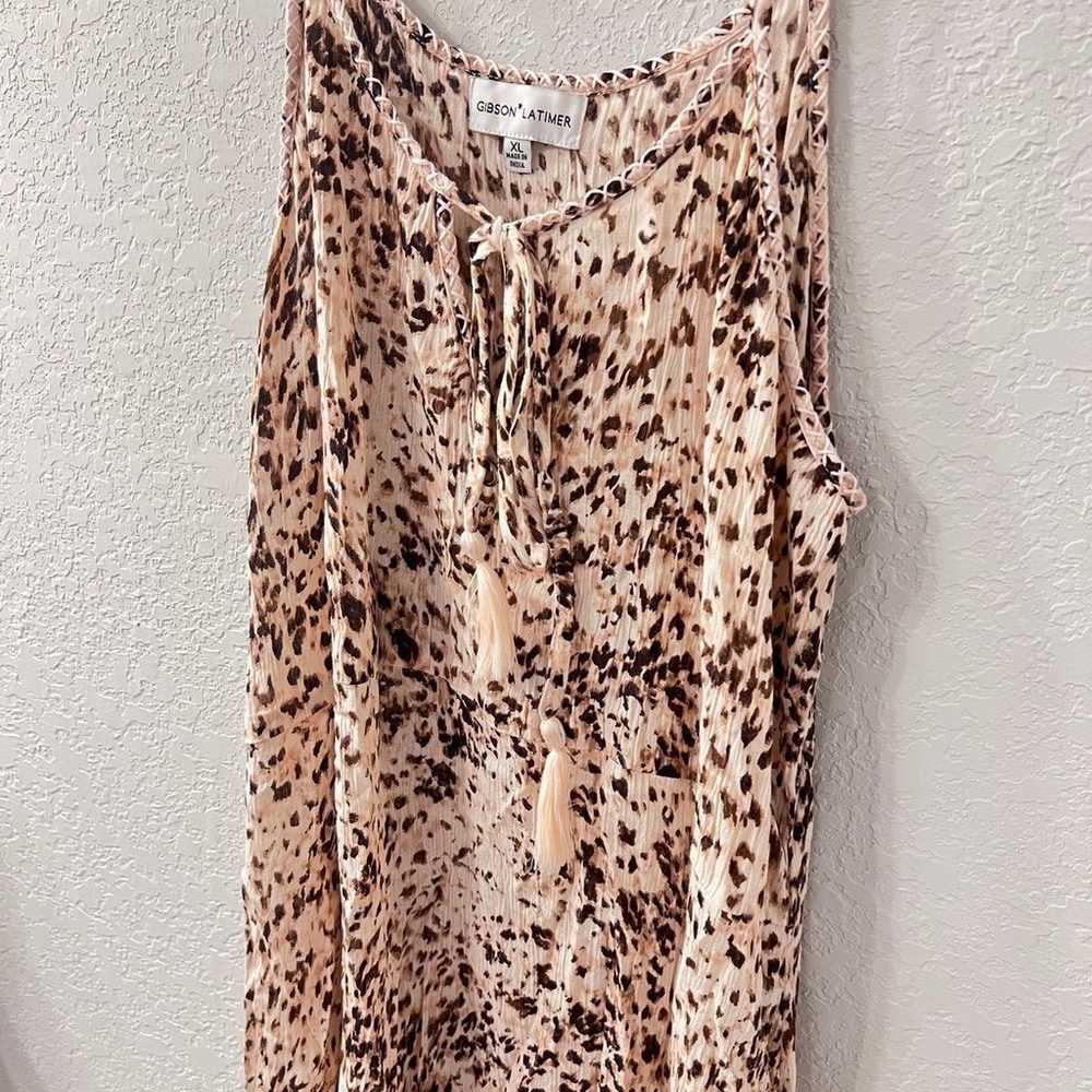 Gibson Latimer Women's Animal Print Tasseled Maxi… - image 3