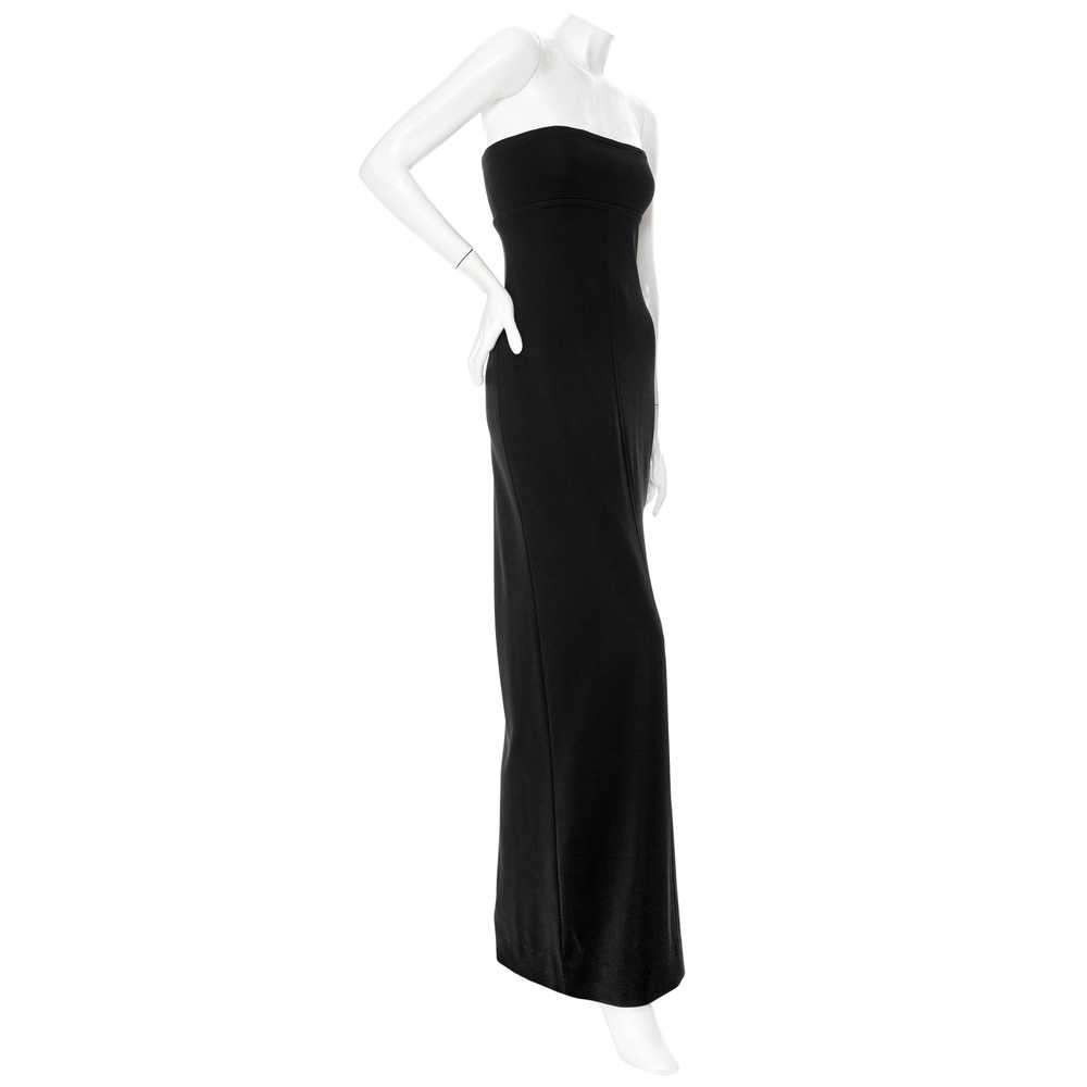 1980s Rive Gauche Black Tube Maxi Dress - image 3