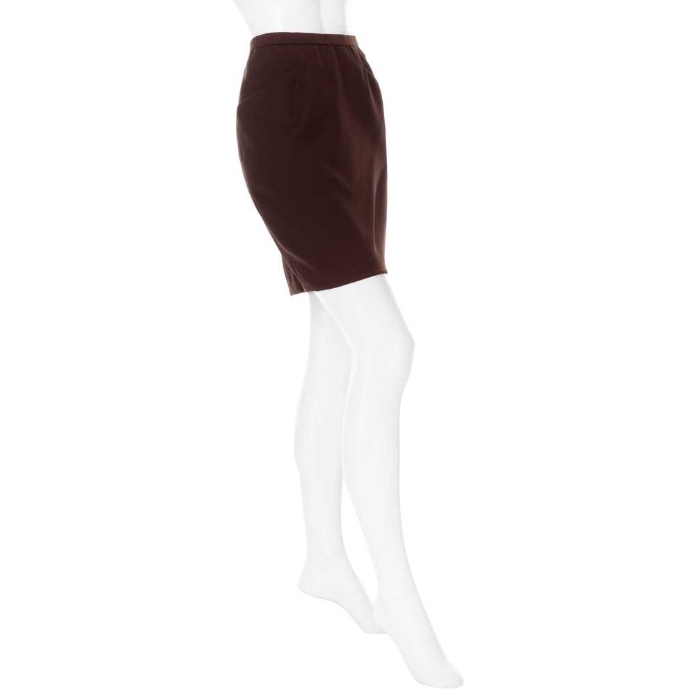 Brown Wool Pocket Pencil Skirt - image 2