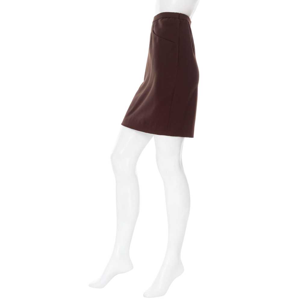 Brown Wool Pocket Pencil Skirt - image 3