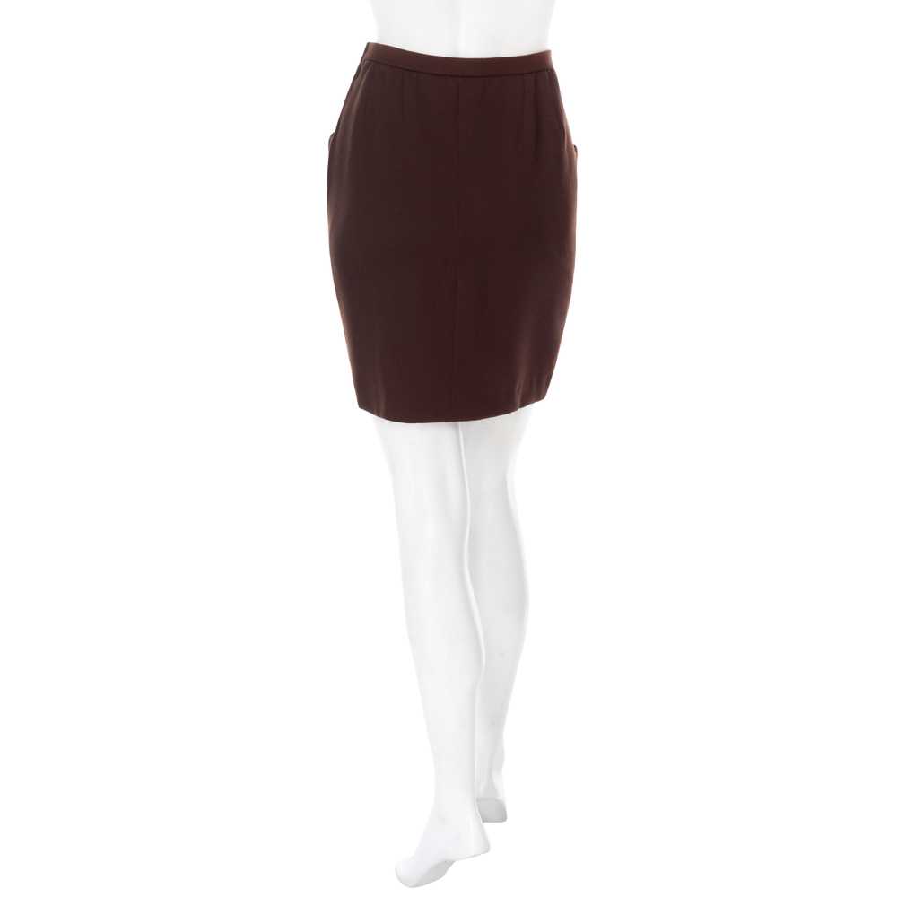 Brown Wool Pocket Pencil Skirt - image 4