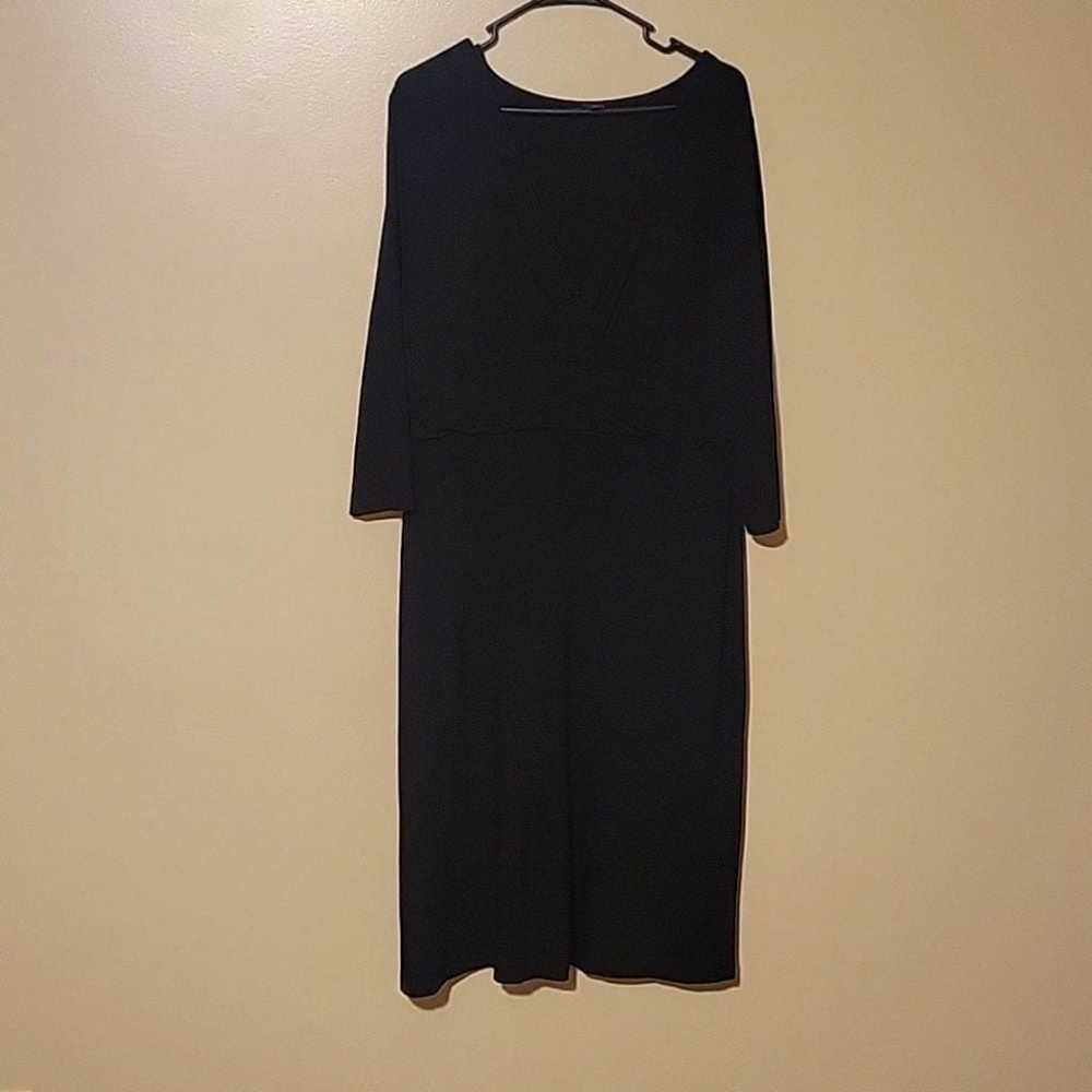 TALBOTS BLACK 3/4 SLEEVE MIDI DRESS WOMENS SIZE XL - image 1