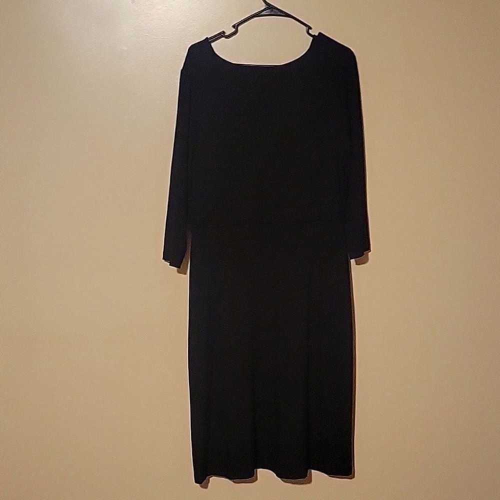 TALBOTS BLACK 3/4 SLEEVE MIDI DRESS WOMENS SIZE XL - image 4