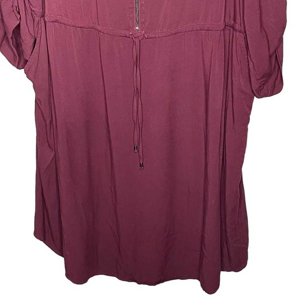 Torrid Women's Maroon V-Neck Zip Roll Tab Drawstr… - image 5