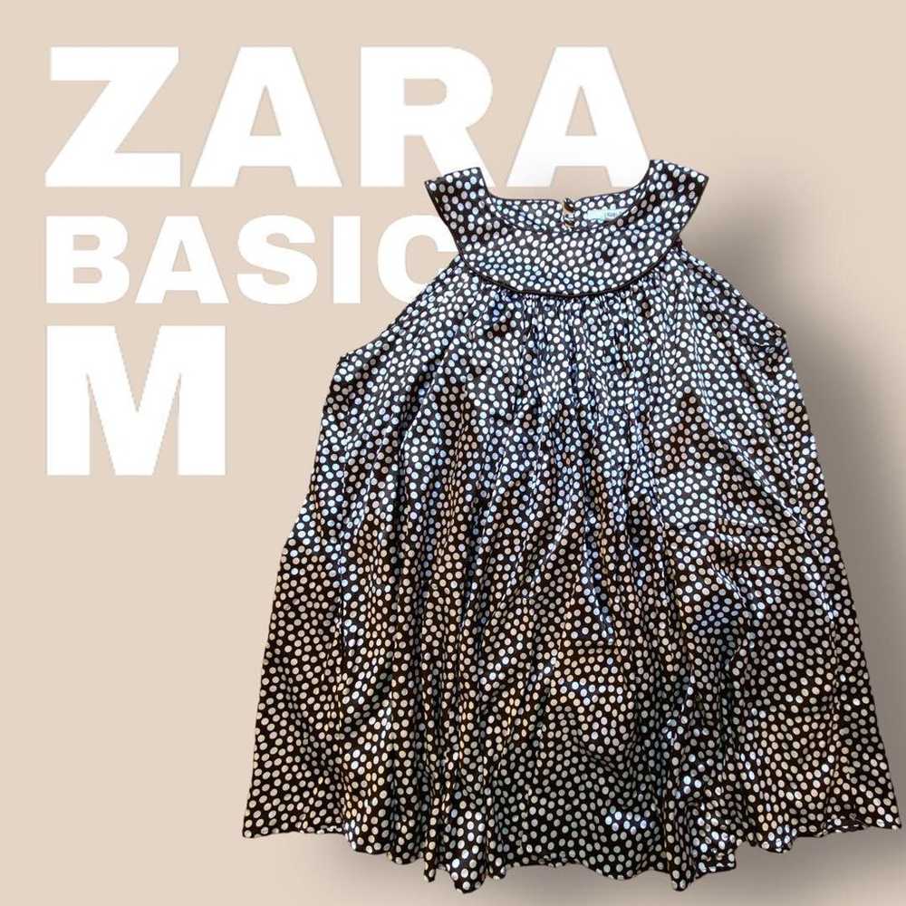 【ZARA BASIC】Zara Basic Brown and White Dot Sleeve… - image 1