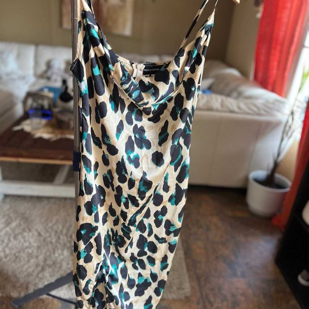 PLT- Bodycon leopard slit Dress - image 1