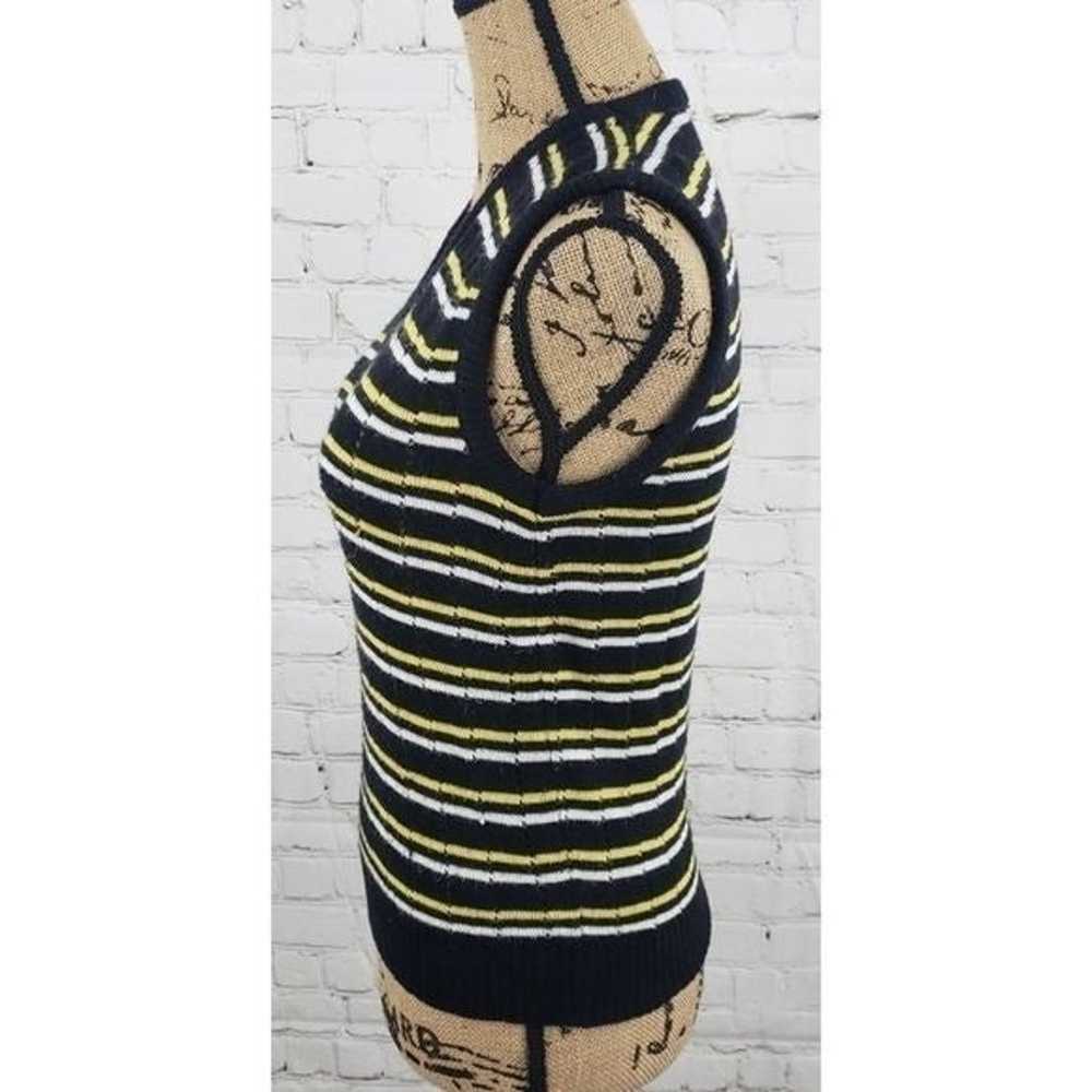 Vintage 60s Yellow Black & White Sweater Vest - image 3