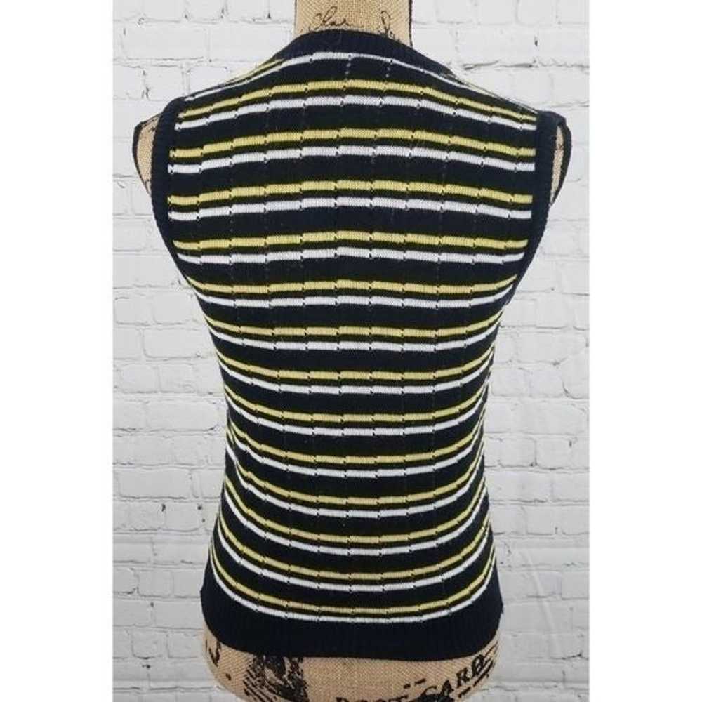 Vintage 60s Yellow Black & White Sweater Vest - image 4