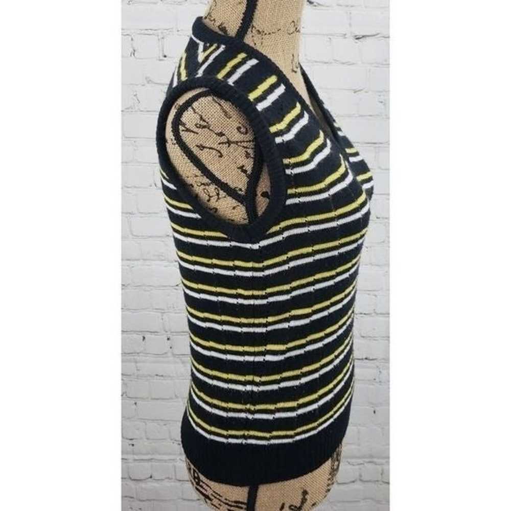 Vintage 60s Yellow Black & White Sweater Vest - image 5