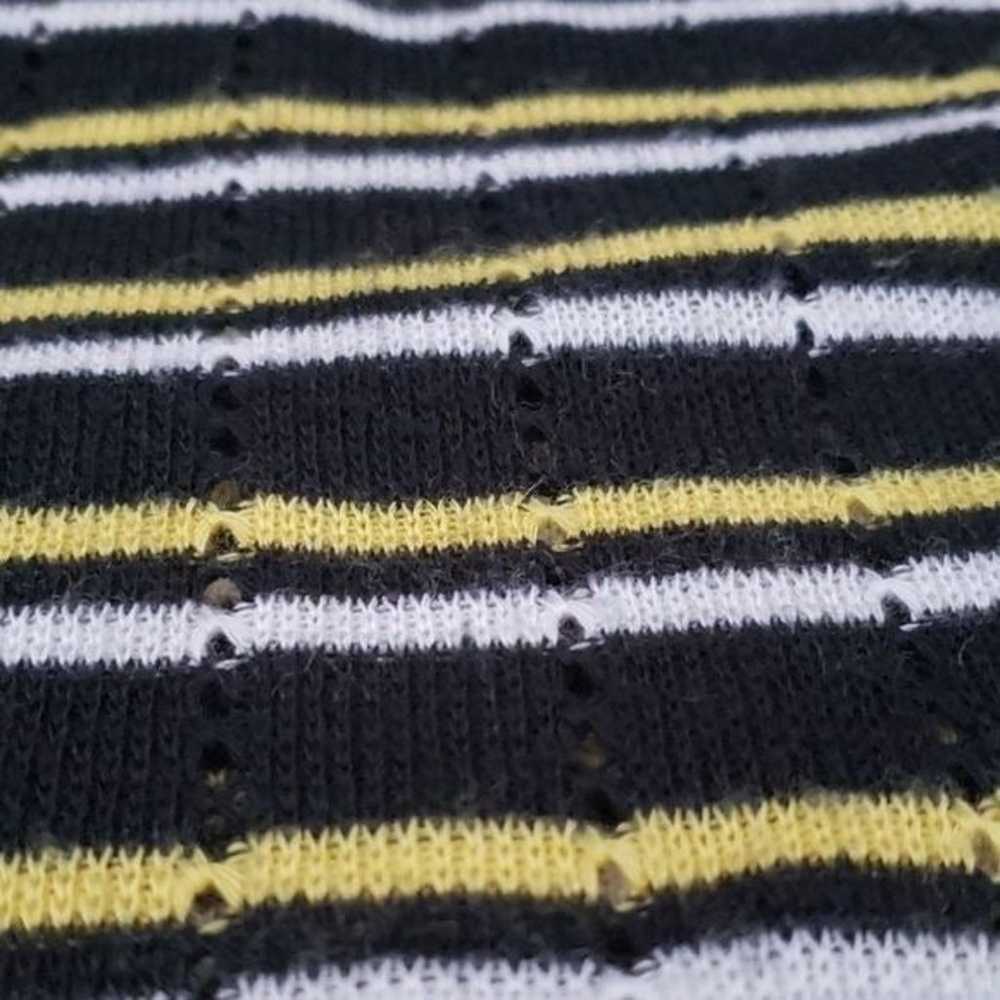 Vintage 60s Yellow Black & White Sweater Vest - image 8