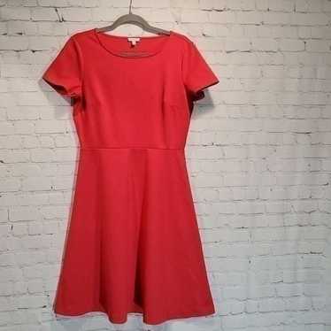 Talbots bright pink short sleeve skater dress