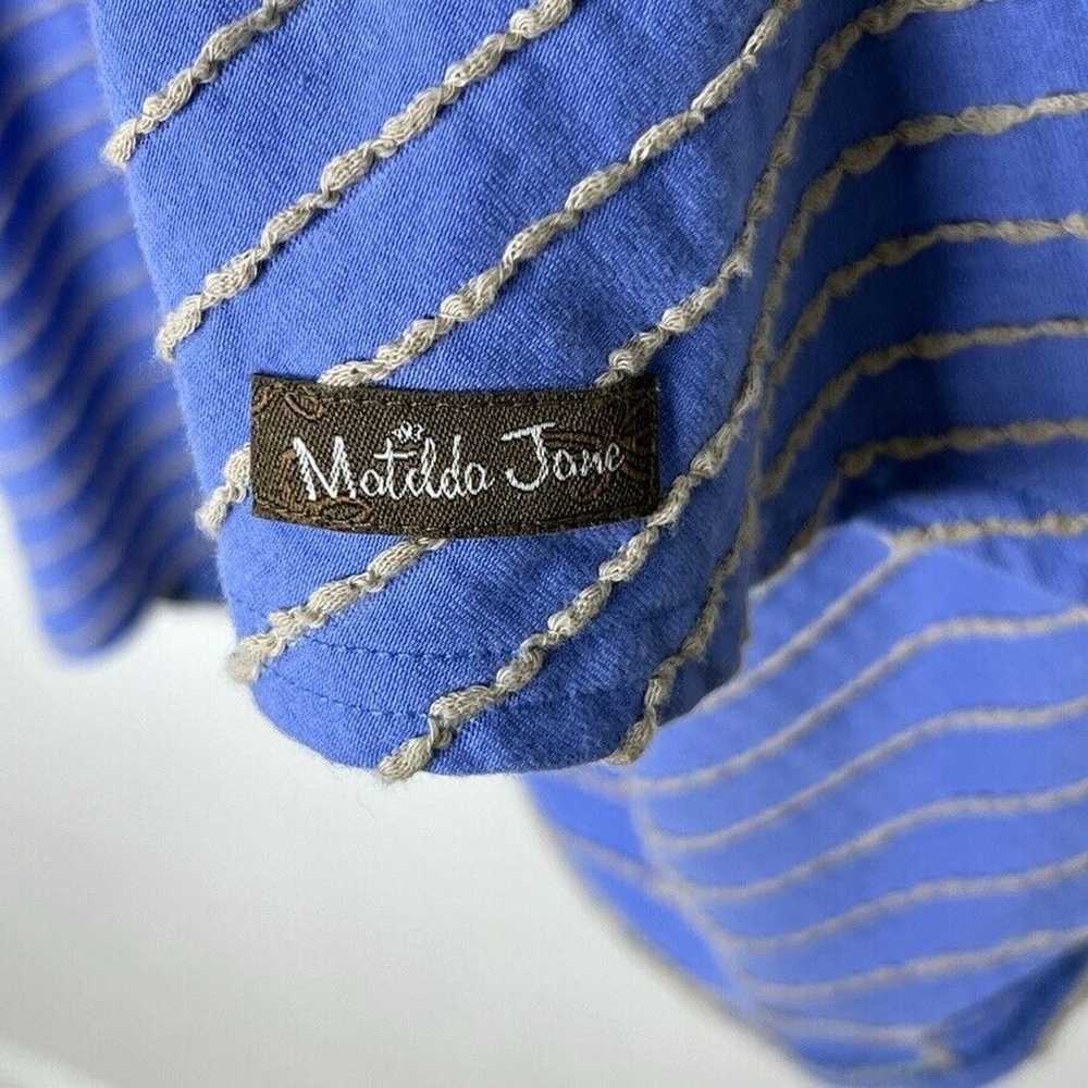 Matilda Jane Blue Gold Striped Short Sleeve Fit &… - image 5