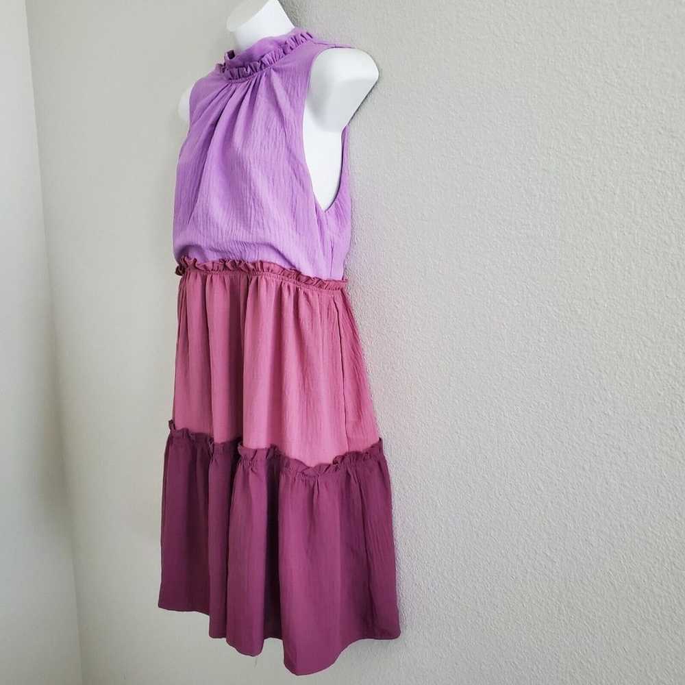 Strut & Bolt Tiered Colorblock Dress Medium Purpl… - image 5