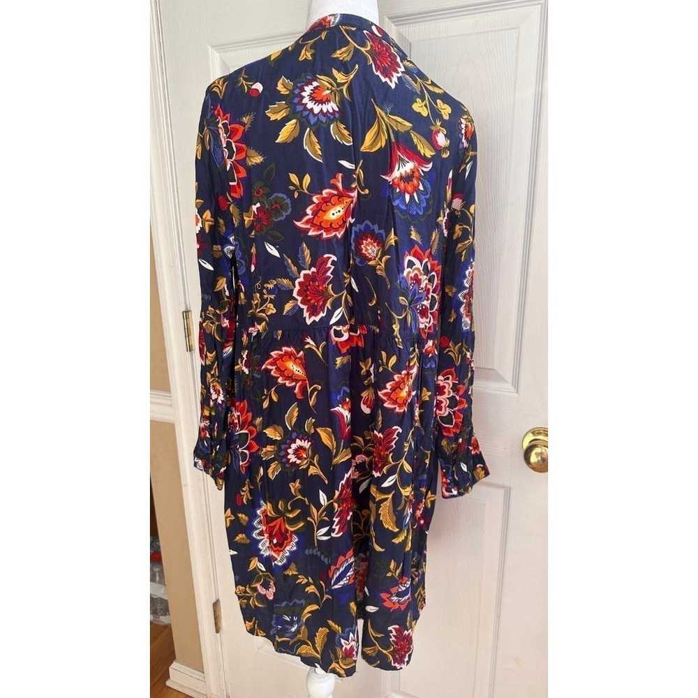 Old Navy Boho Floral Print Swing Dress Blue Red S… - image 5