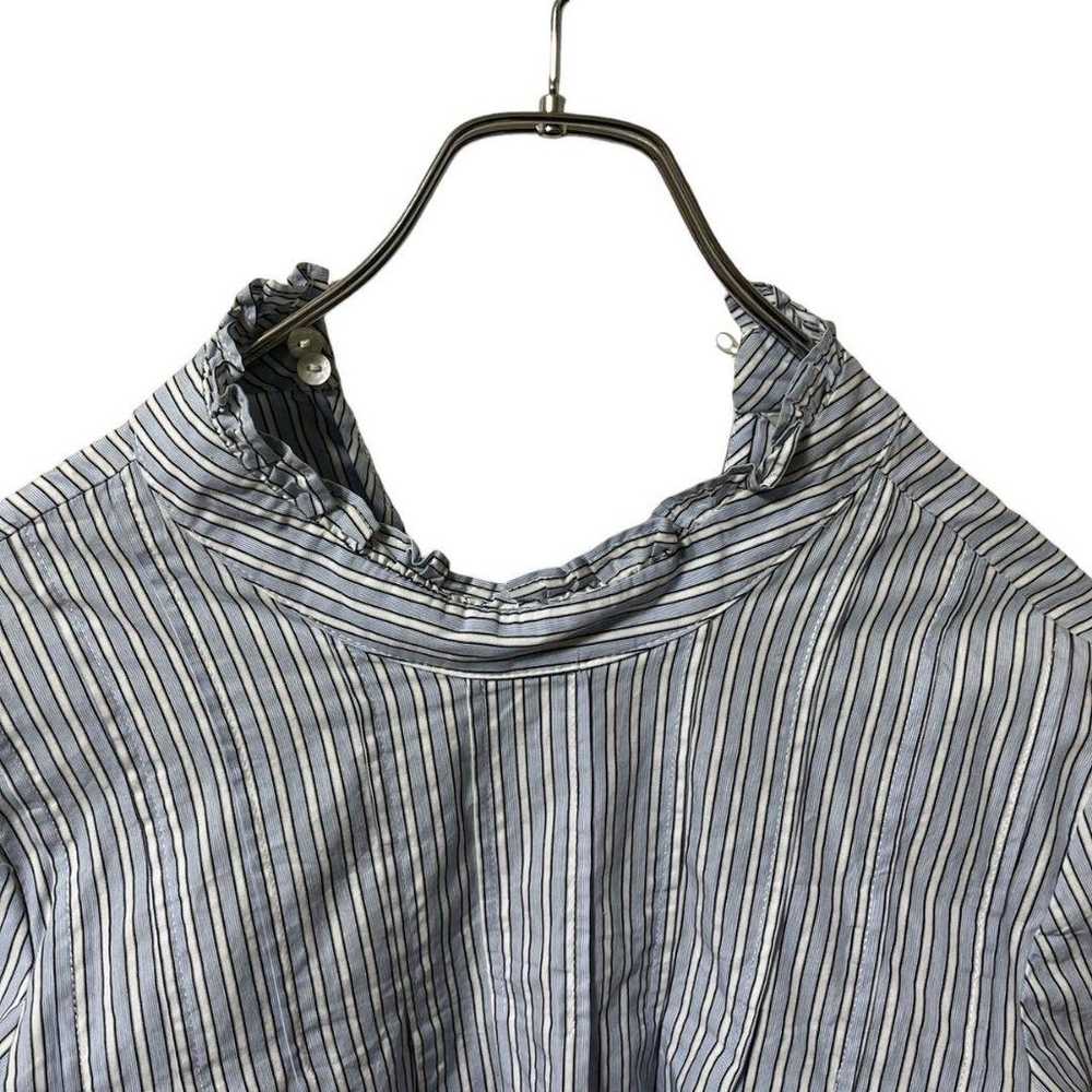 ZARA S Long Sleeve Blouse Striped No Collar Multi… - image 3