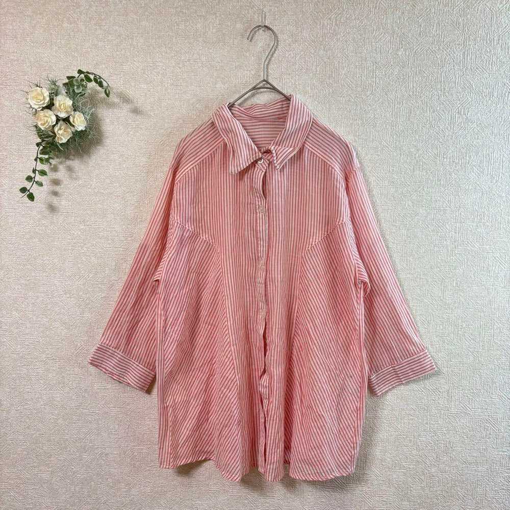 Extremely beautiful shirt blouse, size M, red str… - image 2