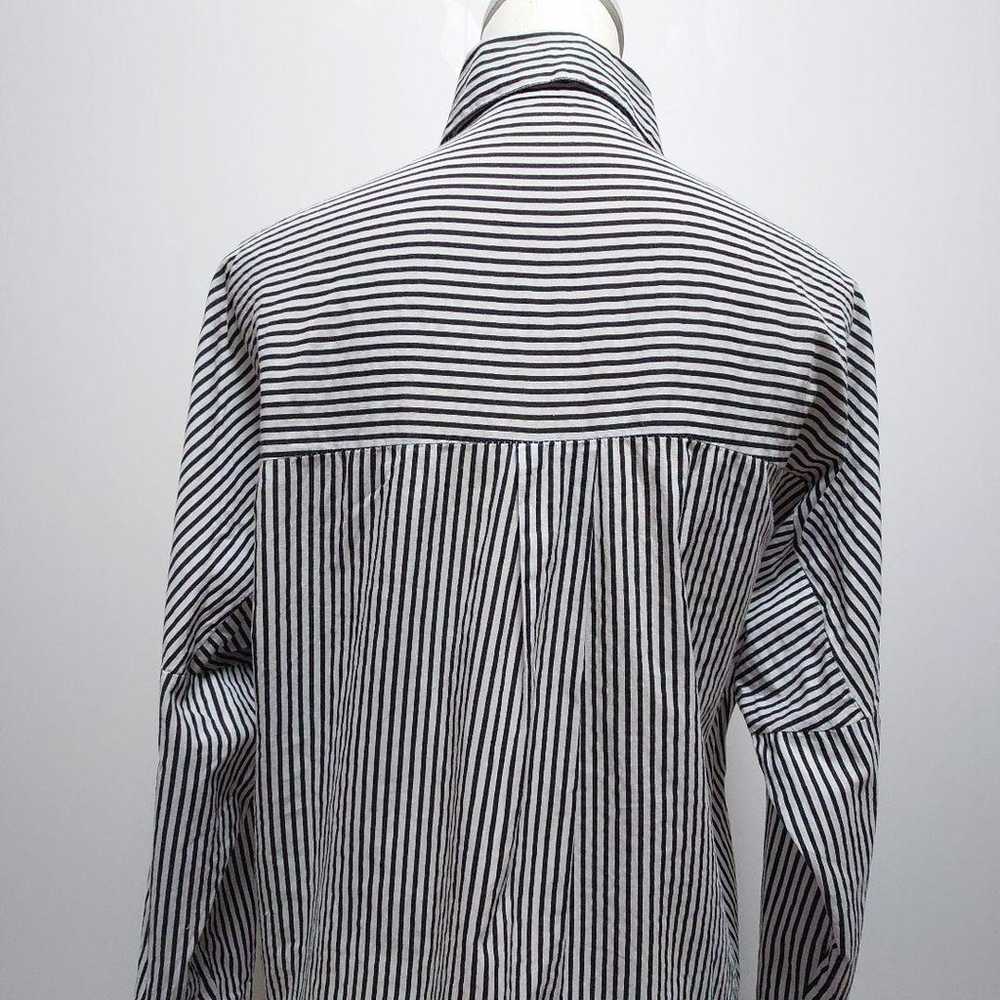 NO BRAND Shirt Blouse Stripe Embroidery Floral 10… - image 9