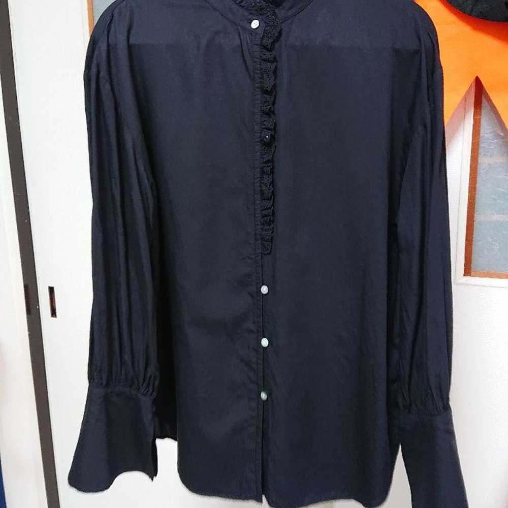 Spick and Span Cotton Rayon Frill Trim Blouse - image 3