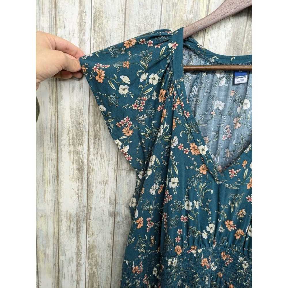 Old Navy Green Floral Maxi Dress Cottagecore Flow… - image 4