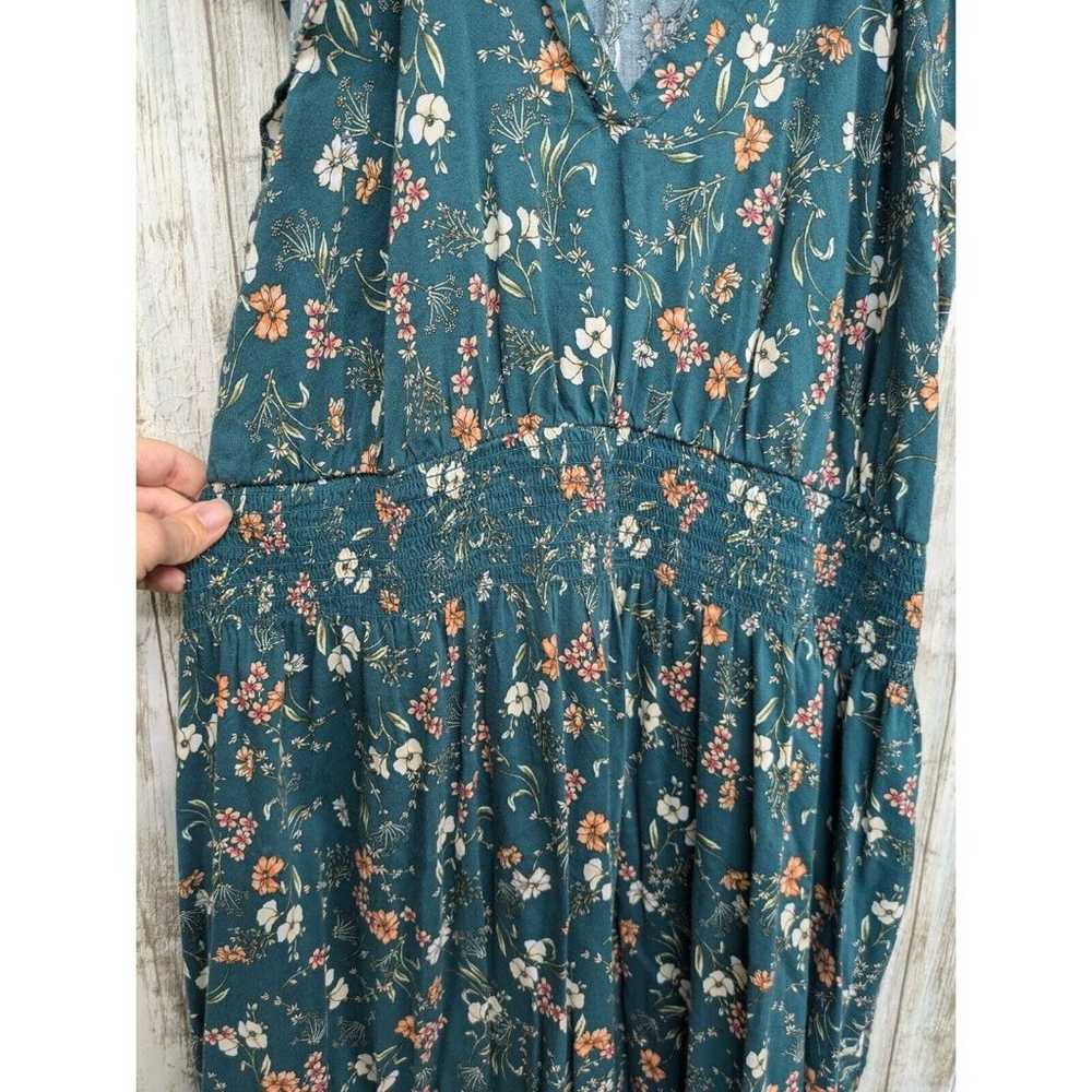 Old Navy Green Floral Maxi Dress Cottagecore Flow… - image 5