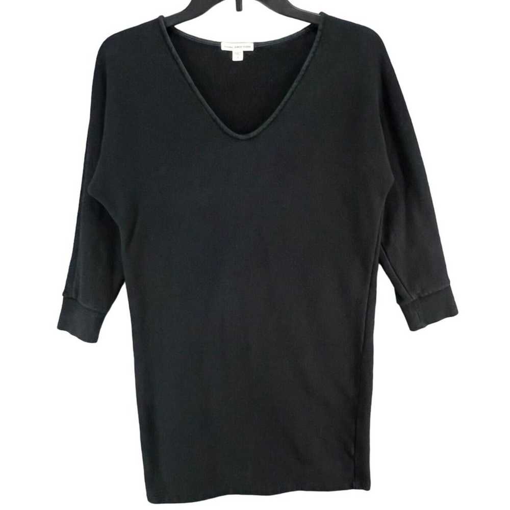 James Perse Mini Dress Women S Black Brushed Flee… - image 1