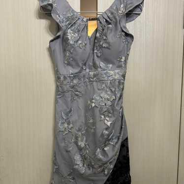 JEWEL Gray Ruffled Embroidered Dress - image 1