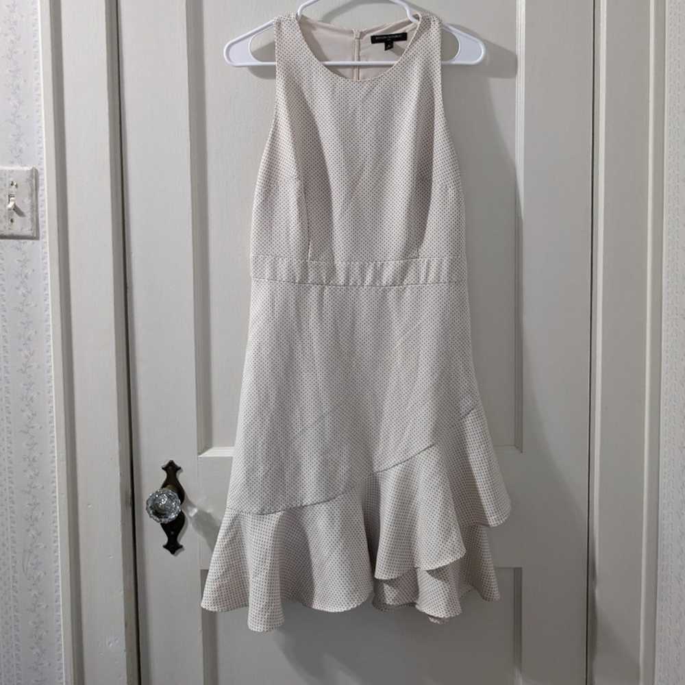 Banana Republic Cream & Black Sleeveless Ruffle H… - image 1