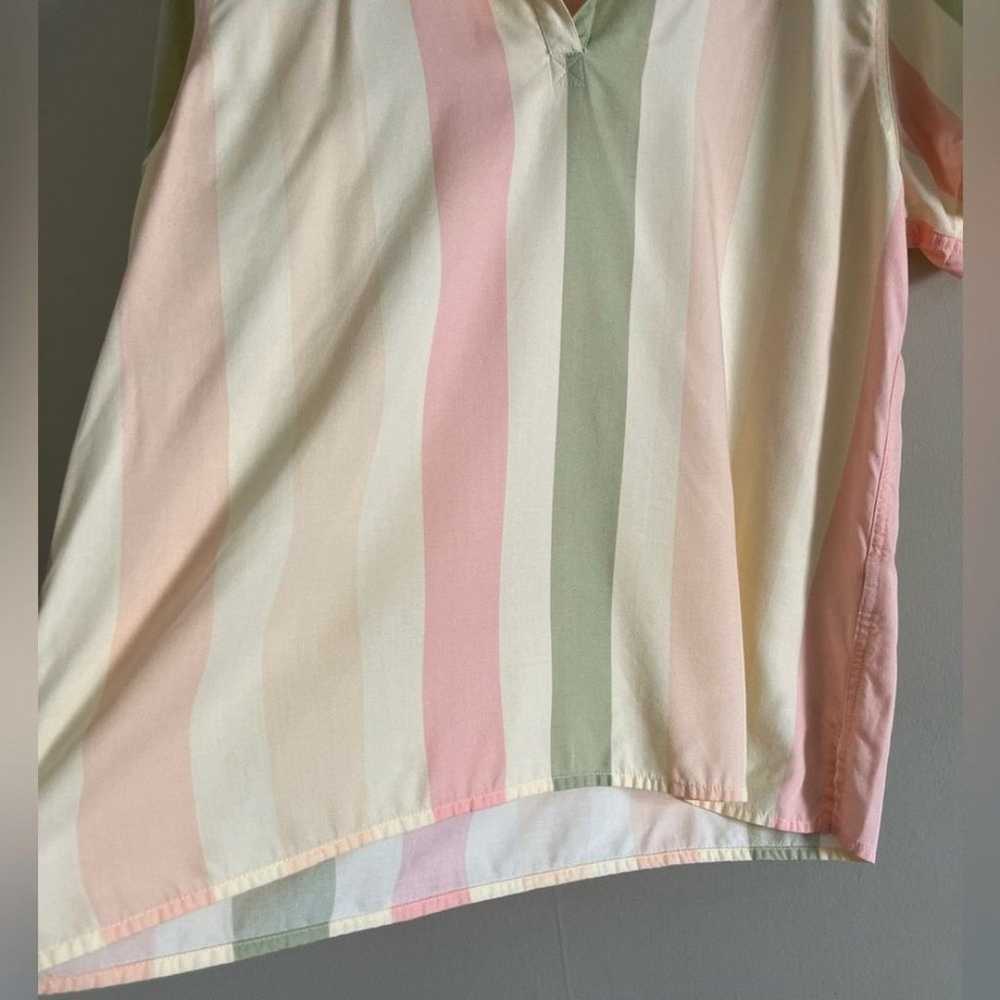 Vintage retro Liz Claiborne striped sherbet v-nec… - image 3