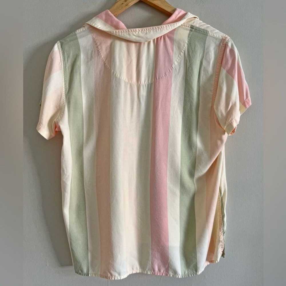 Vintage retro Liz Claiborne striped sherbet v-nec… - image 5