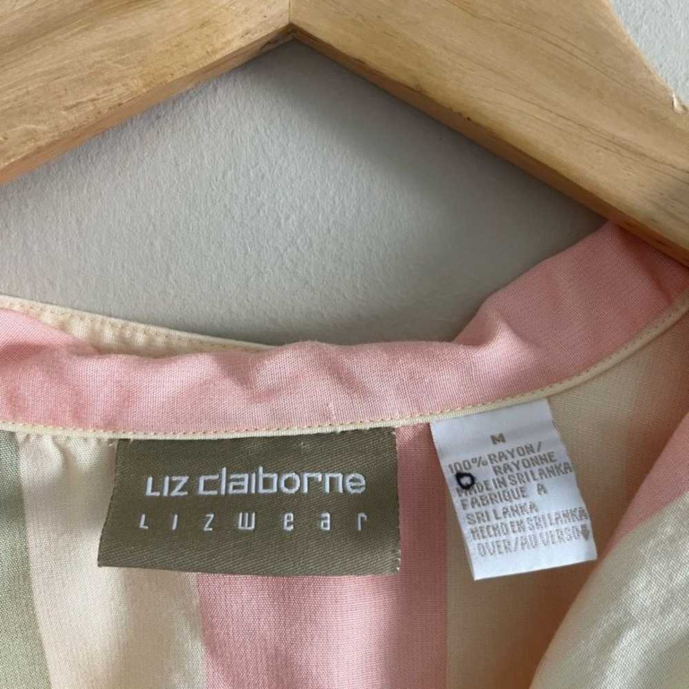 Vintage retro Liz Claiborne striped sherbet v-nec… - image 6