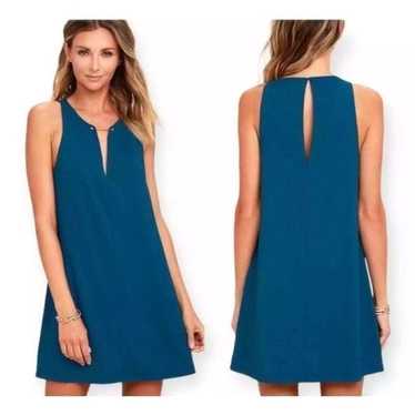 Lulus Near or Bar Teal Blue Shift Dress