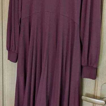 KBF Burgundy Long Sleeve Flare Dress - image 1