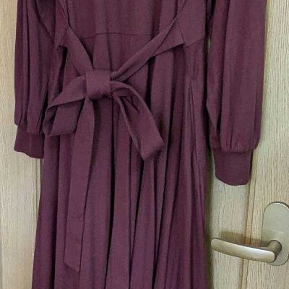 KBF Burgundy Long Sleeve Flare Dress - image 3