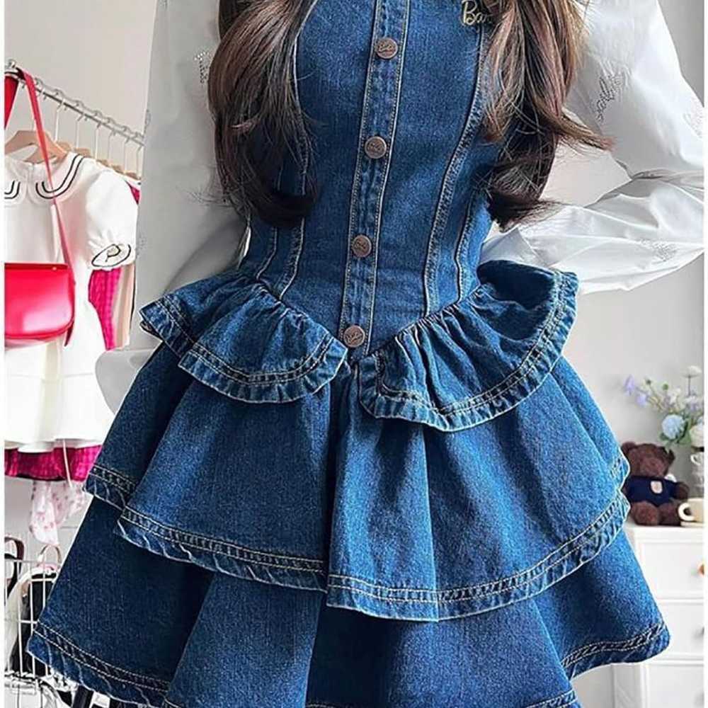 Korean-style design ❤️ One-piece denim overall dr… - image 5