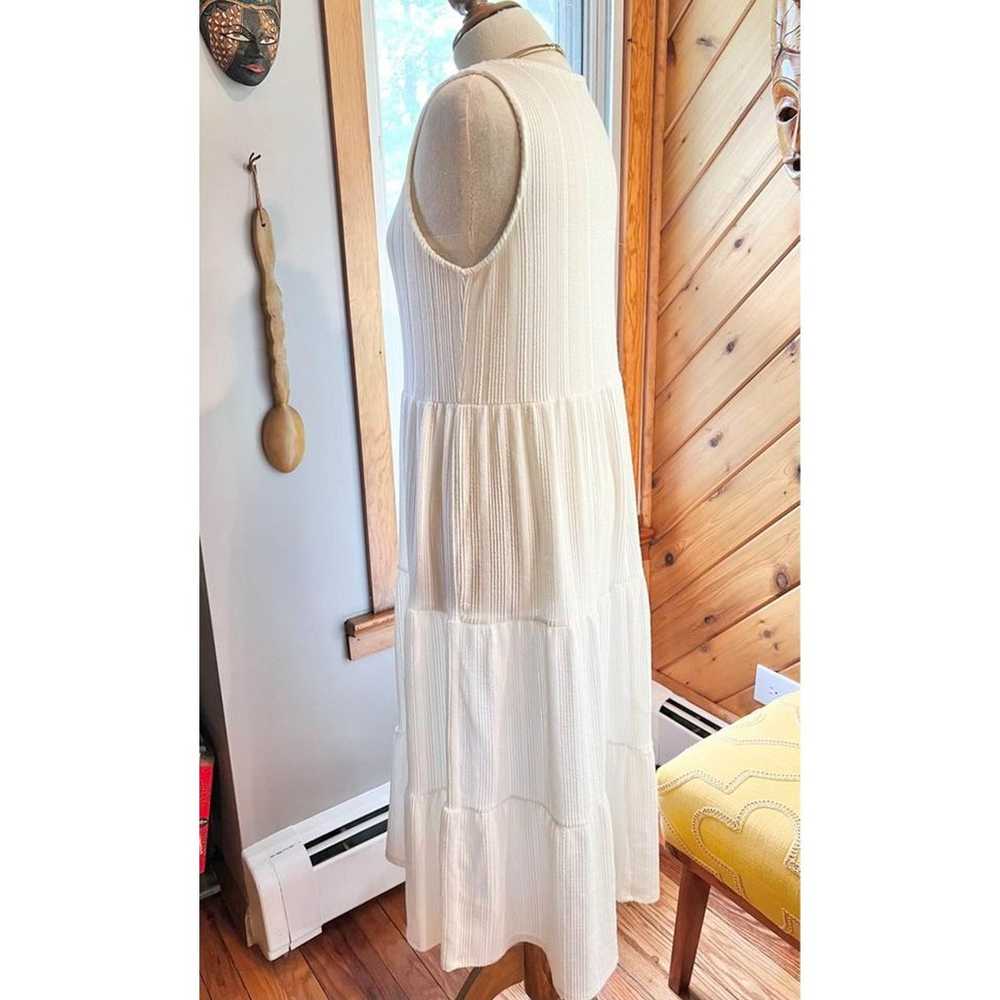 White Flowy Summer Peasant Dress - image 5