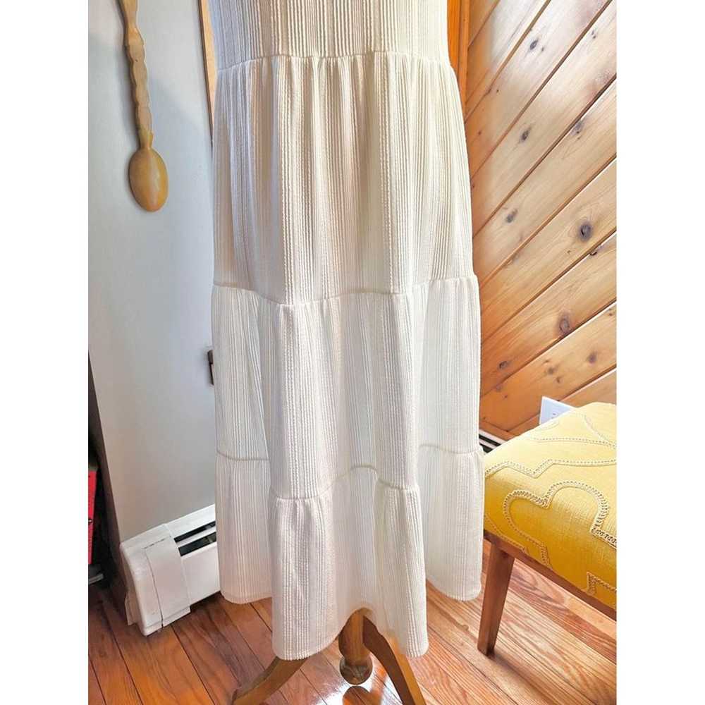 White Flowy Summer Peasant Dress - image 7