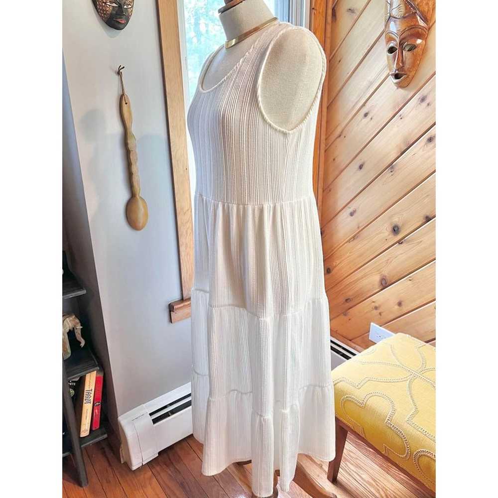 White Flowy Summer Peasant Dress - image 8