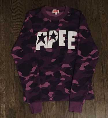 Bape Bape purple camo long sleeve tee shirt