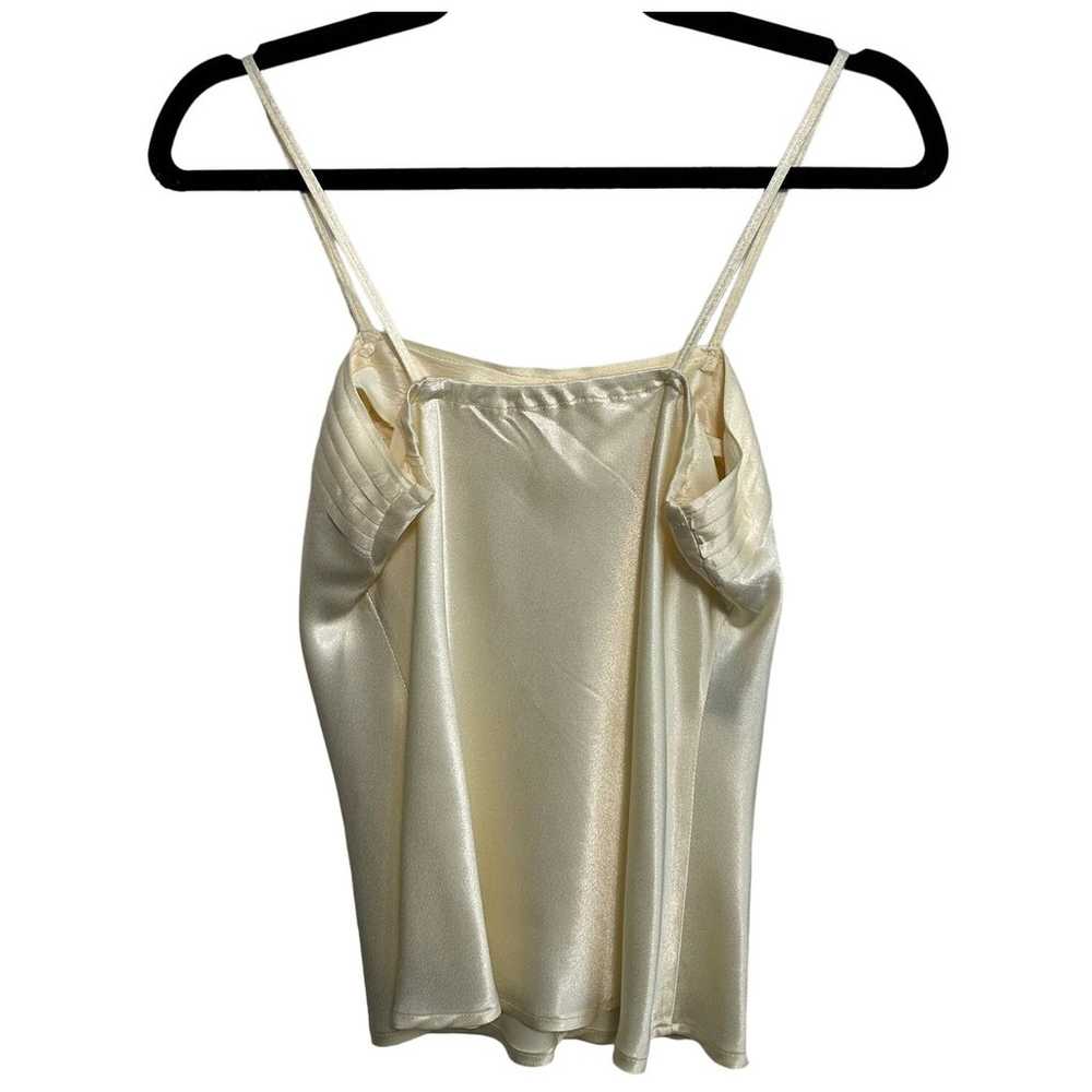 70s Satin Fritzi Accordion Spaghetti Strap Top XS… - image 3