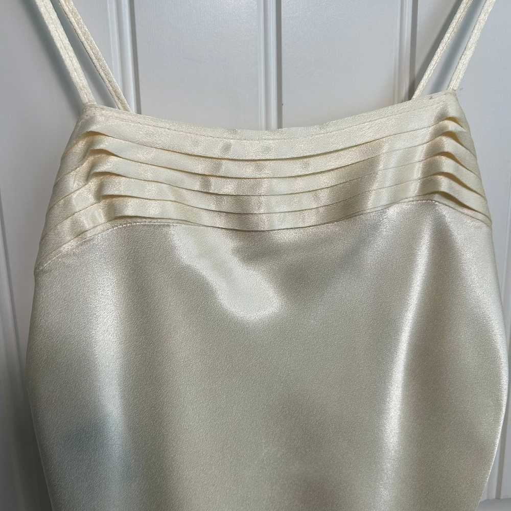 70s Satin Fritzi Accordion Spaghetti Strap Top XS… - image 6